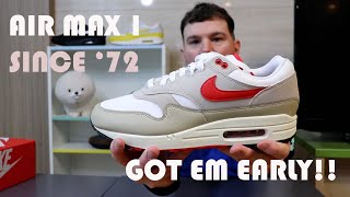 Nike Air Max 1 Photon Dust Wolf Grey On Foot Sneaker Review QuickSchopes 705 Schopes HM9936 001 [upl. by Zevahc]