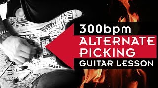 300 BPM Alternate Picking Technique  15 notes per second [upl. by Anih]