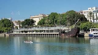 Rowing up the Guadalquivir River in Sevilla [upl. by Nellie13]