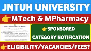 JNTUH MTech and MPharmacy Sponsored Category AdmissionStudentUpdates247 [upl. by Giah]