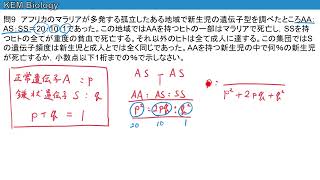 高校生物「昭和大学2016 大問1問9（鎌状赤血球症・ハーディーワインベルグ）」 [upl. by Eita]