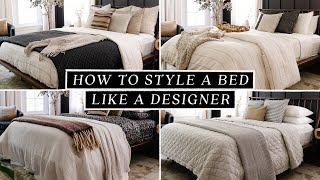 HOW TO STYLE A BED LIKE A DESIGNER 🛏️ Budget Friendly  Easy to Recreate 4 DIY Bed Ideas [upl. by Anders879]