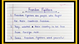 15 Lines Essay On Freedom Fighters In English  Freedom Fighters Essay [upl. by Nileve159]