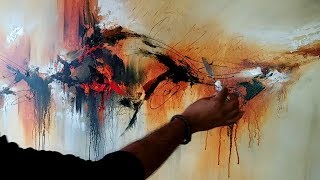 Abstract painting  Demonstration of abstract painting quotPainted Rythmquot  Acrylics [upl. by Forsta]