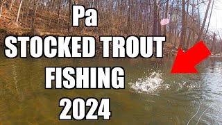 Pa Trout Fishing 2024 INSANITY Stocked Trout Fishing [upl. by Llehcim]