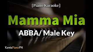 Mamma Mia  ABBA Slow Version Male Key Piano Karaoke [upl. by Rinna]