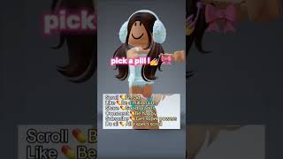 pick a pill  💗🥰 roblox trendingshorts shortsfeed fyp recommended trend trending [upl. by Anselme]