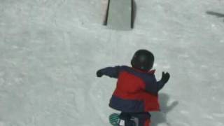 3 year old snowboarder at Bear Mountain CA [upl. by Terris804]