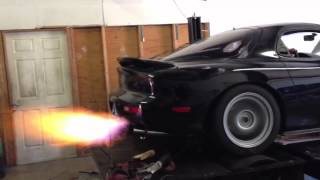 Jrods Bridgeport RX7 on the dyno blowing fir [upl. by Sirromed]