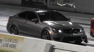 451 HP Mercedes C63 AMG Coupe  2 Friends 1 Car 3 Passes  14 Mile Drag Video  RoadTestTV ® [upl. by Norene]