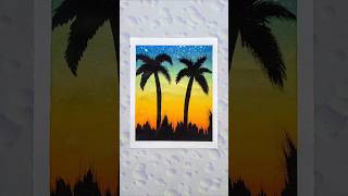 Poster colour🖌️painting 😍😱 sunset painting✨ art painting trending trend viral shorts [upl. by Meyers421]