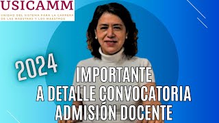 ✅USICAMM 🚩convocatoria ADMISIÓN docente en básica 2024 💙estos son los perfiles aceptados [upl. by Kaja44]