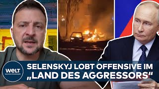 PUTINS KRIEG Selenskyj lobt Offensive im „Land des Aggressors“  Russen evakuieren Region [upl. by Meadow]