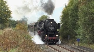 Dampflok 52 8134 auf herbstlicher SiegerlandRunde  12102013 [upl. by Inus]