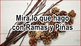 2 Ideas de Coronas navideñas con ramas y piñas  Fácil y económico [upl. by Oiluarb]