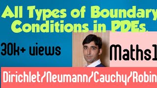 Boundary Condition in PDEs DirichletNeumannCauchyRobin [upl. by Nannahs]