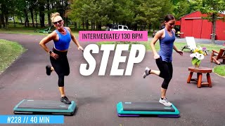 INTERMEDIATE STEP AEROBICS WORKOUT  40 Minutes  130 bpm  228 [upl. by Culley]