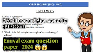 BA fifth semester cyber security most important questions education ba bcom new 2024 [upl. by Nekcarb]