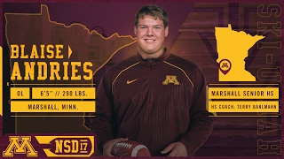 Blaise Andries Highlights 2017 Gopher Football Signing Day [upl. by Denton353]