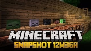 Minecraft Snapshot  12W36A  Głowy Mobów  Nowy Mob Wither Skeleton [upl. by Odlaniger]