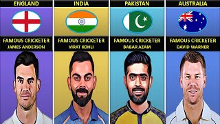 Famous Cricket Players From Different Countries [upl. by Esiuqram]