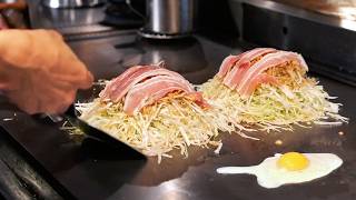 Japanese Food  The BEST OMELETTE OKONOMIYAKI Teppan Dining By The Way Tokyo Japan [upl. by Azeel]