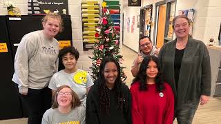 HHS MERIT Class helps make decorations for Student Services Christmas tree [upl. by Hodge]