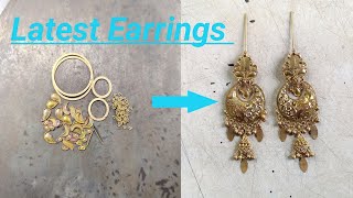 Gold earrings designs new model 202322k gold earrings new designEarrings making [upl. by Arima]