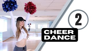 Cheer dance routine 2  step by step cheerleader dance tutorial pom poms cheer fitness dance [upl. by Nebra]