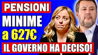 ULTIMORA PENSIONI IL GOVERNO HA DECISO 👉 MINIME A 627€ PROPROGA QUOTA 103 APE SOCIALE E ALTRO 📢 [upl. by Bently107]