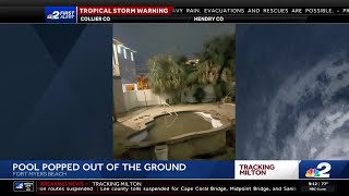 Drained pool pops out of ground ahead of Hurricane Milton [upl. by Meryl663]