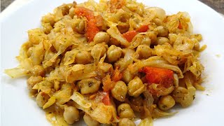 Repollo Guisado con Garbanzos Receta de Col con Garbanzos Como hacer Repollo guisado con Garbanzos [upl. by Anitrebla554]