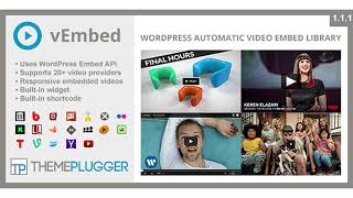 vEmbed  WordPress Automatic Video Embed Library  Codecanyon Scripts and Snippets [upl. by Assenay]