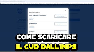 Come scaricare il CUD certificazione unica dal sito dellINPS [upl. by Battat]