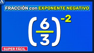 FRACCIÓN CON EXPONENTE NEGATIVO  POTENCIAS con EXPONENTES NEGATIVOS Super fácil [upl. by Mandelbaum550]