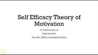 Self Efficacy theory of Motivation Social Learning Theory amp Social Cognitive Theory [upl. by Verbenia]