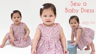 How to Sew a Baby Dress  Free Pattern [upl. by Nosyk]