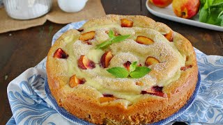 TORTA MORBIDONA CREMA E PESCHE🍑 ricetta facile torta con le pesche La cucina di Rita [upl. by Allez249]