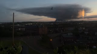 Linwood Fire Towering smoke cloud casts darkness over the area  WooGlobe [upl. by Yalonda]