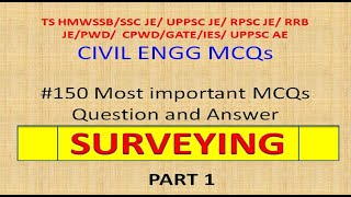 150 most important surveying MCQs for competitive exams with answers civil engineering popular 100 [upl. by Joed]