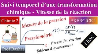 exercice 1 Suivi temporel d’une transformation chimique Vitesse de la réaction 2 bac biof [upl. by Eiroc262]