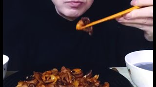 ASMR MUKBANG Griddled Webfoot Octopus and Pork Belly 철판 쭈꾸미 삼겹 볶음 [upl. by Samal]