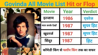 Govinda All Movies List Hit or Flop  Govinda All Movies List Hindi [upl. by Ahtibbat461]