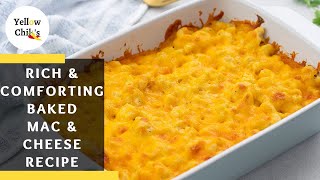 Homemade Baked Macaroni and Cheese Recipe Easy amp Creamy Comfort Food [upl. by Anilam]