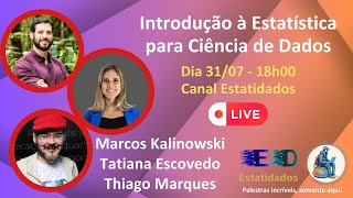 Live  Lançamento do Livro Estatística para Ciência de Dados [upl. by Eriha426]