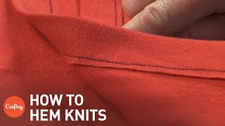 How to Hem Knit Fabric Without a Serger  Sewing Tutorial with Linda Lee [upl. by Obala161]