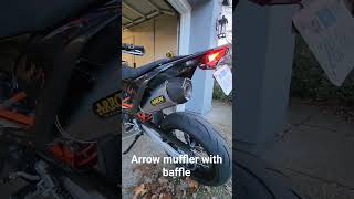 Arrow Muffler With Baffle  2023 KTM 690 SMC R ktm690smcr arrowexhaust [upl. by Wat]