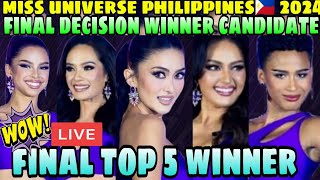 LIVE Miss Universe Philippines🇵🇭 2024 Final TOP 5 WINNER Ahtisa Manalo Alexie Brooks Congrats [upl. by Eifos]