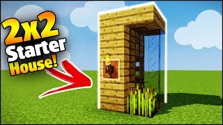 Minecraft 2X2 Starter House Tutorial  How to Build a House in Minecraft Smallest Minecraft House [upl. by Alenairam]