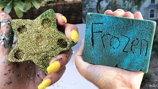 CRUSHING WET VS DRY FLORAL FOAM AND GUESS THE COLOR GLITTER FOAM SATISFYING ASMR P4 [upl. by Bertrando]